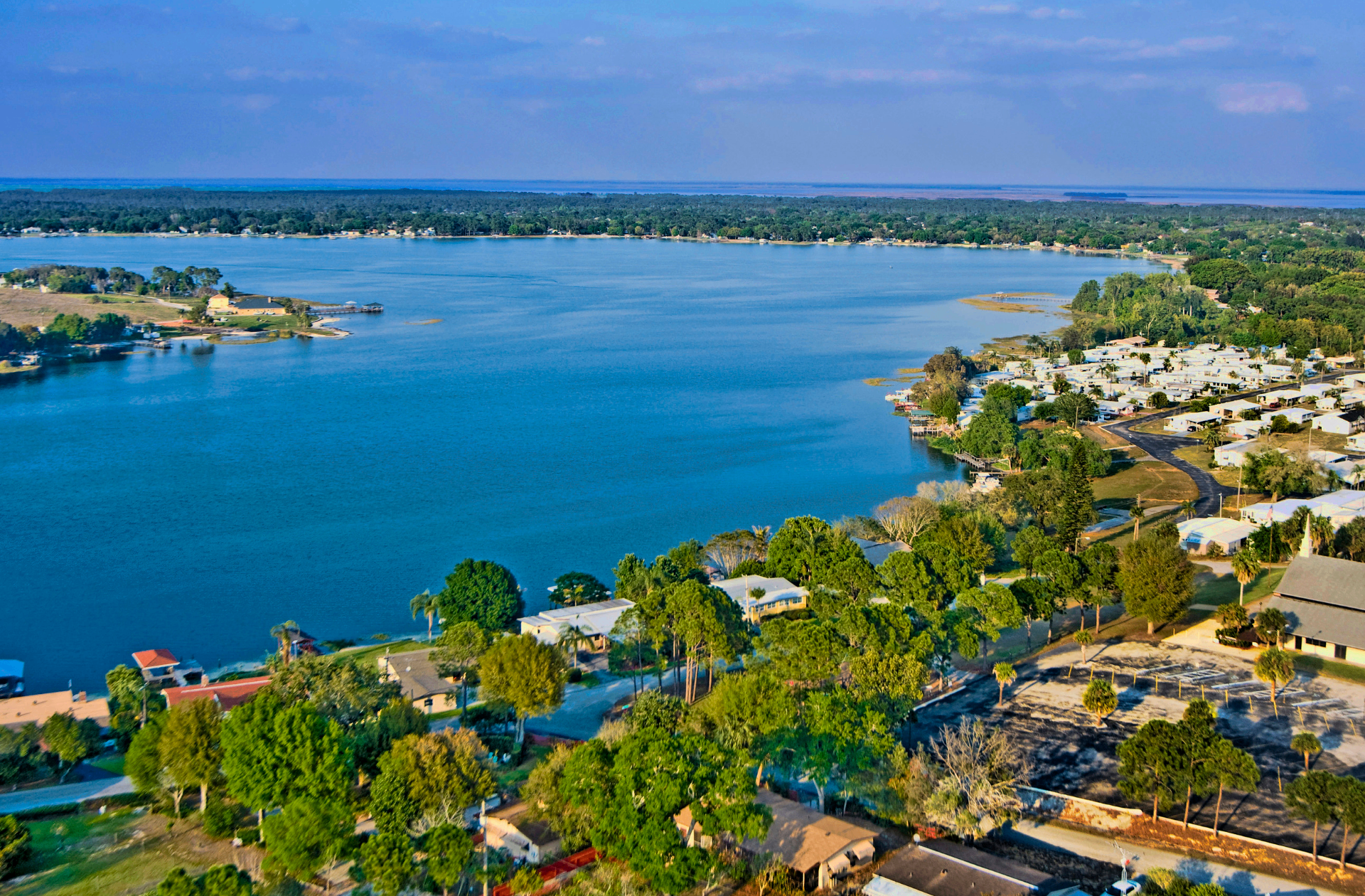 Aerial view of Lake Placid, Florida