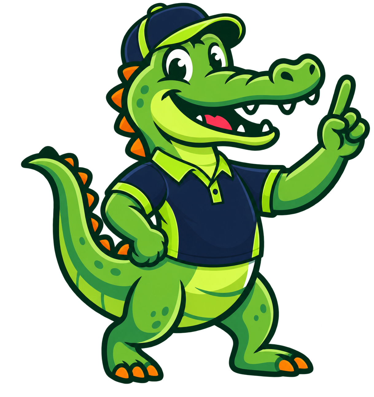 Gator Gleam mascot pointing to the construction update