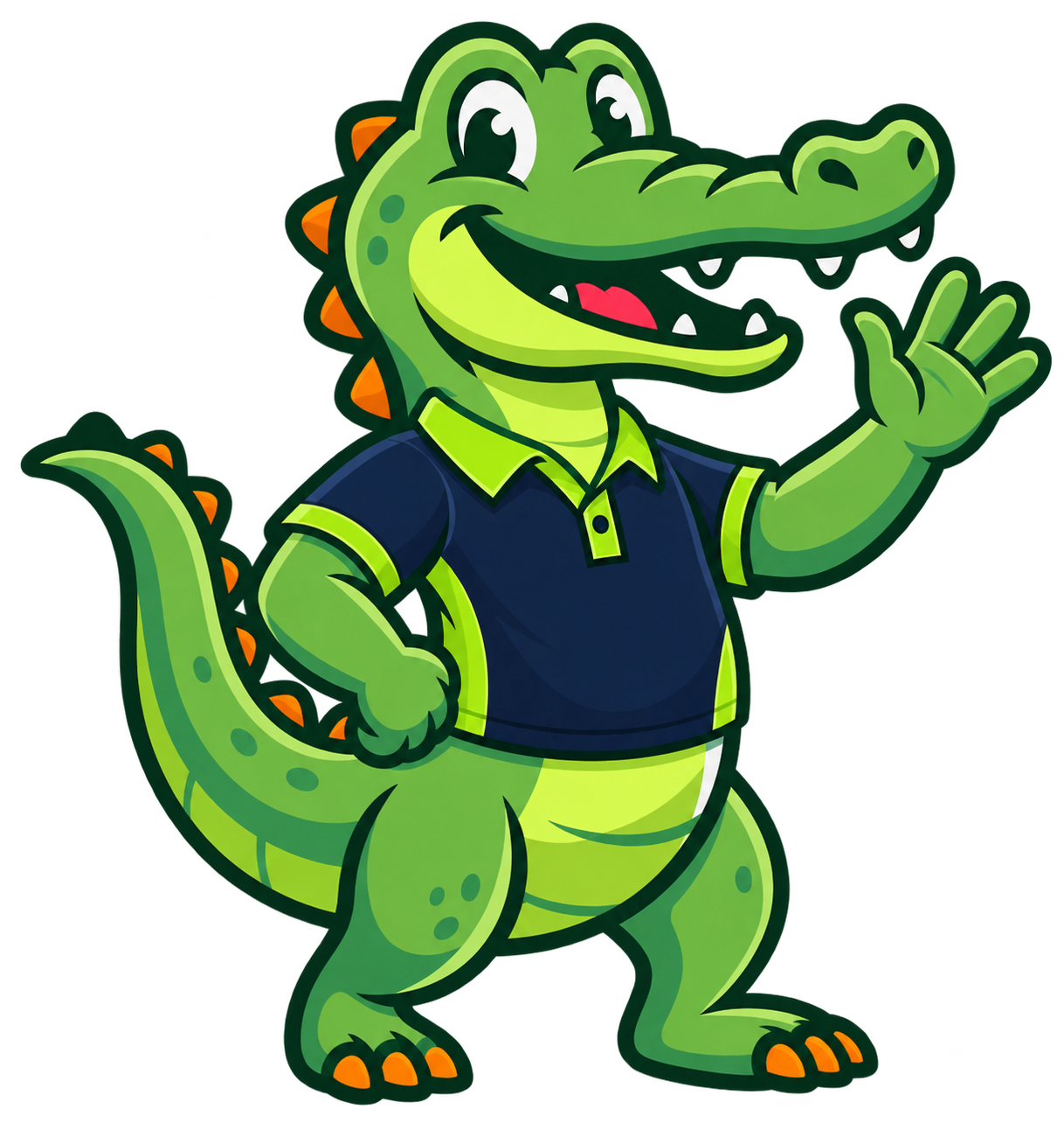 Gator Gleam mascot arriving in an orange convertible